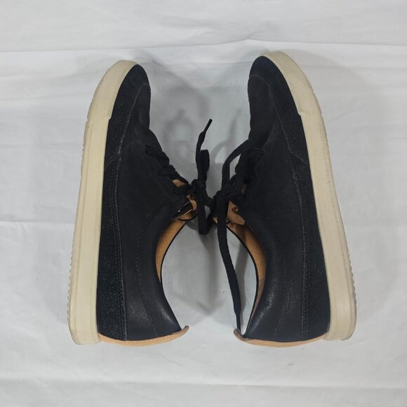 Ecco Sneakers Men Size 10 Black Leather Comfort Round Toe Lace Up Athleisure - Picture 5 of 10